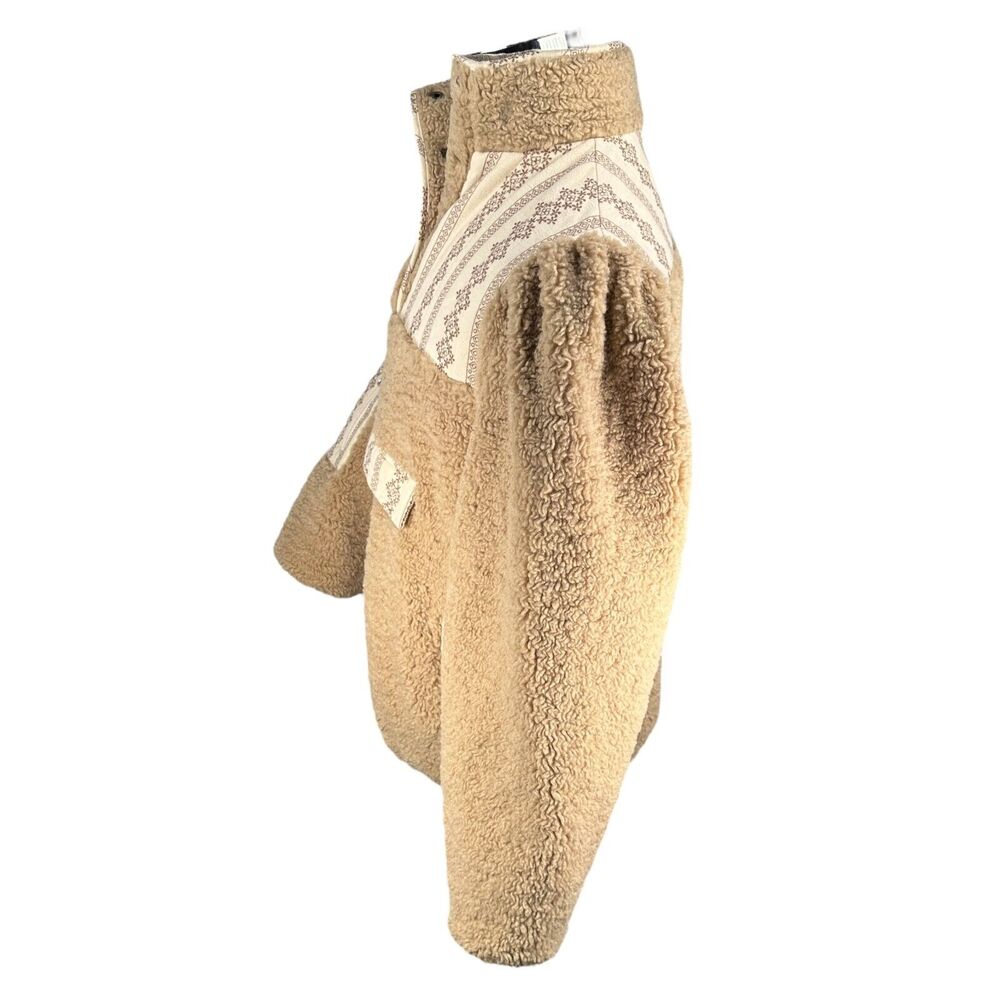 Driftwood  1/4 Snap Fleece Sherpa‎ Jacket Women’s Large Beige Aztec Geometric - Picture 3 of 9